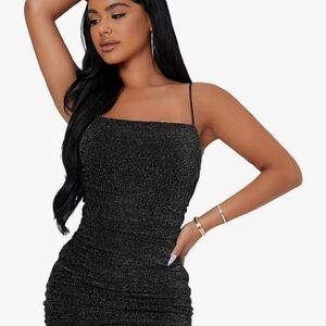 Sparkling V neck dark purple bodycon dress HM size 4 (with tag)
